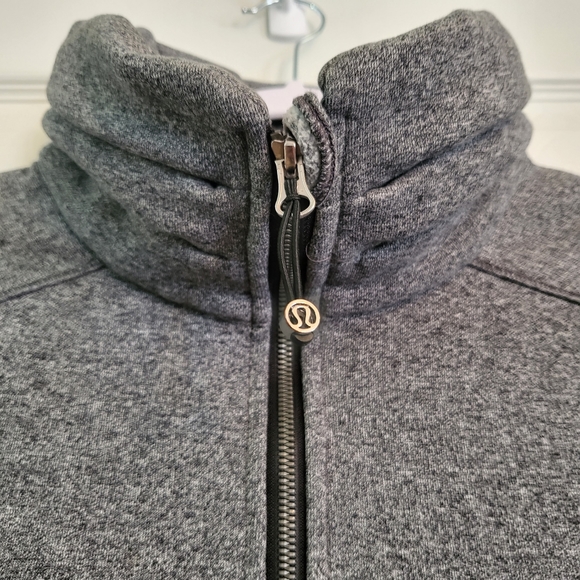 Lululemon Heather Grey Full Zip Thick Sweater - Picture 4 of 9
